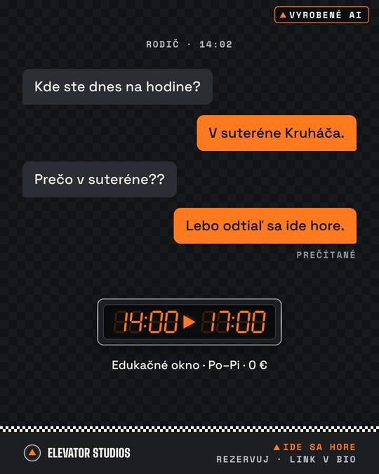 SMS od rodiča. Vizuál Elevator Studios, vyrobené AI.