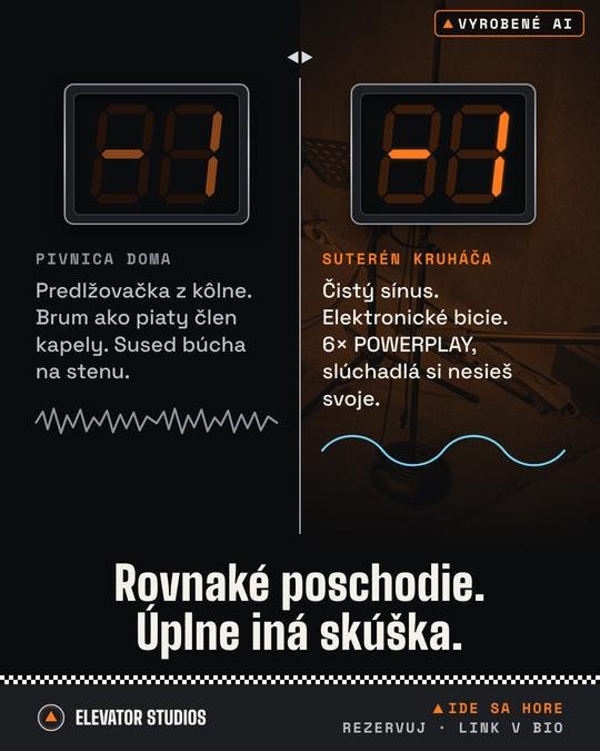 Rovnaké poschodie. Úplne iná skúška. Vizuál Elevator Studios, vyrobené AI.