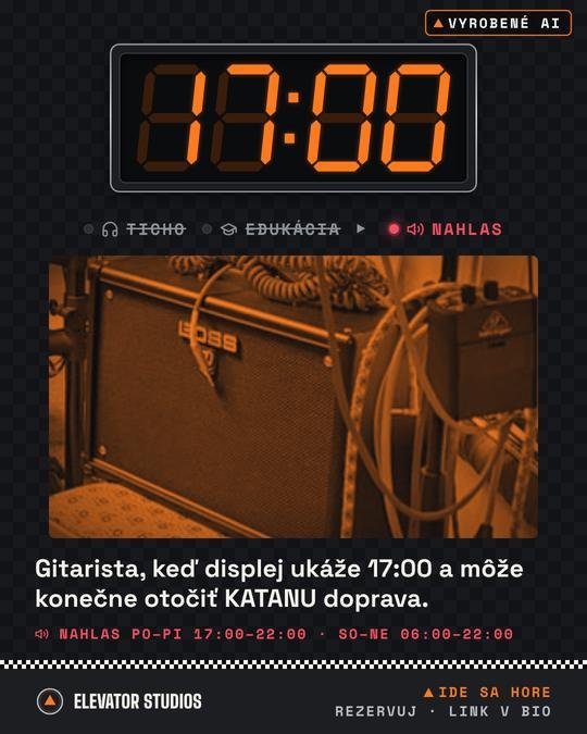 17:00 a Katana doprava. Vizuál Elevator Studios, vyrobené AI.